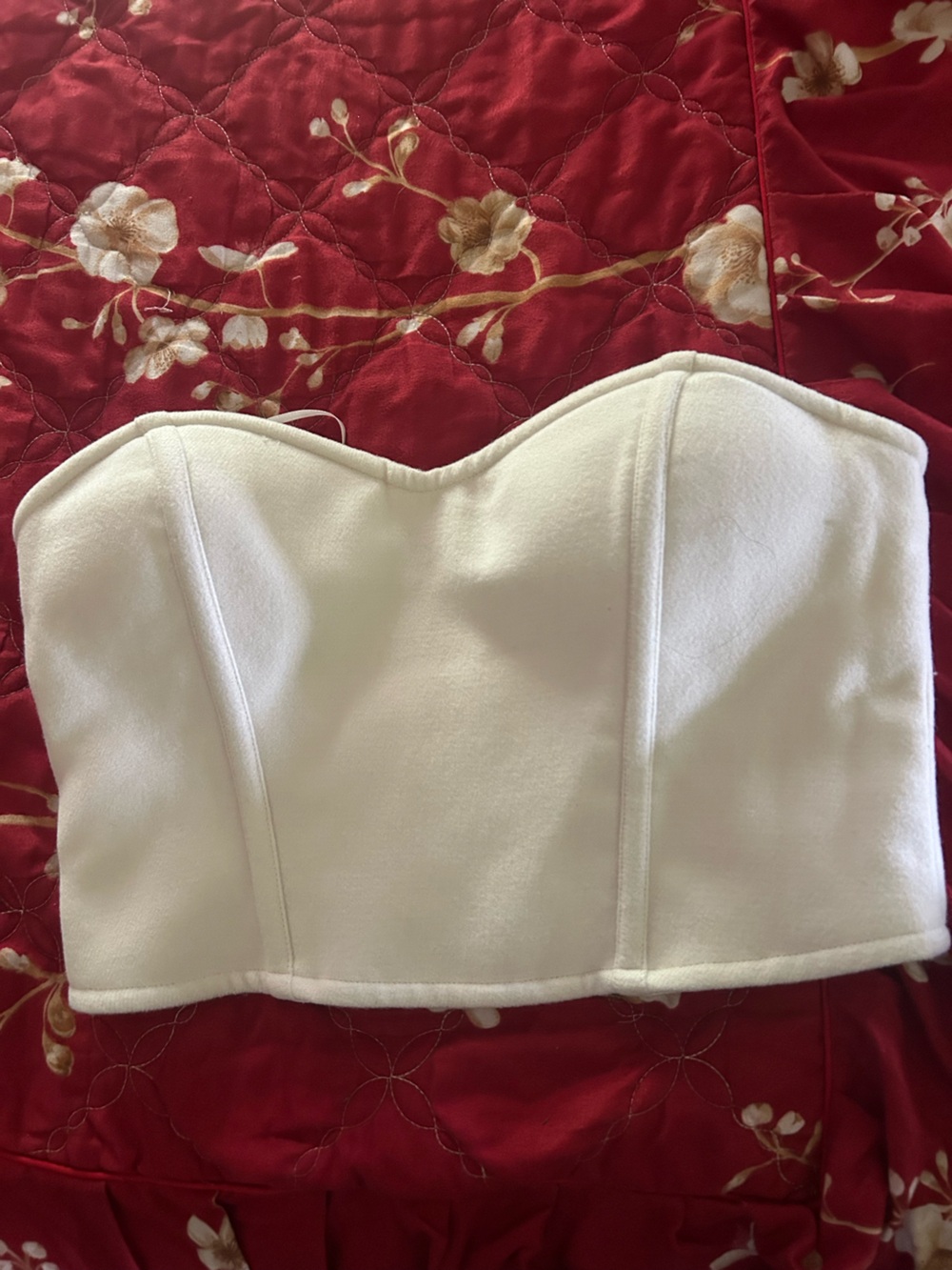 White Strapless Bustier Crop Top